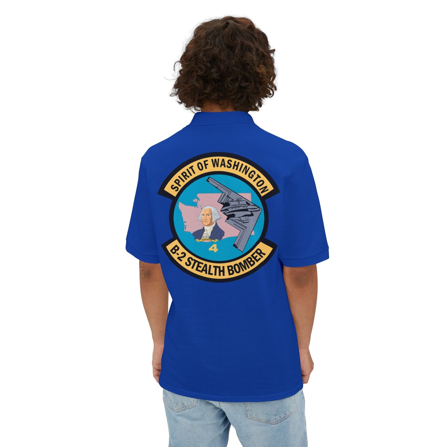 Men's Piqué Polo - USAF - B2 - Spirit of Washington - Stealth Bomber wo txt X 300