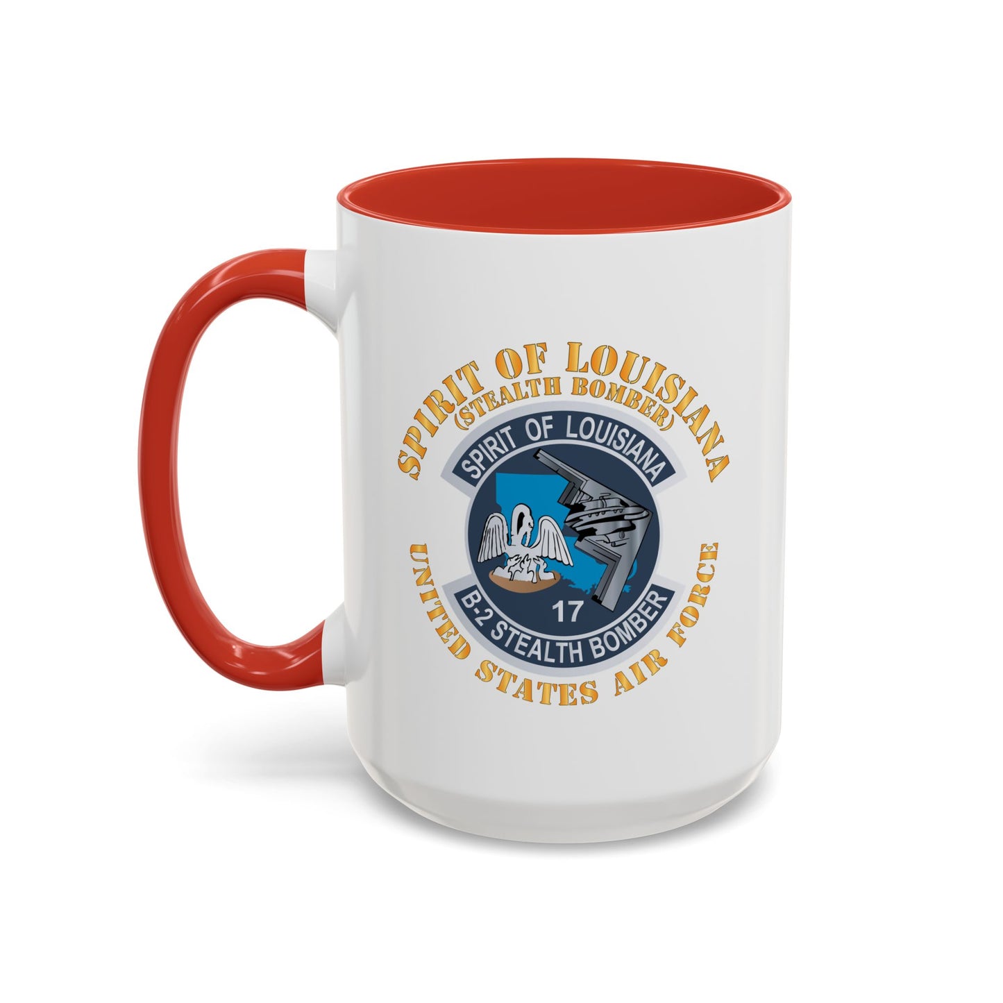 Accent Coffee Mug (11oz & 15oz) - USAF - B2 - Spirit of Louisiana - Stealth Bomber X 300