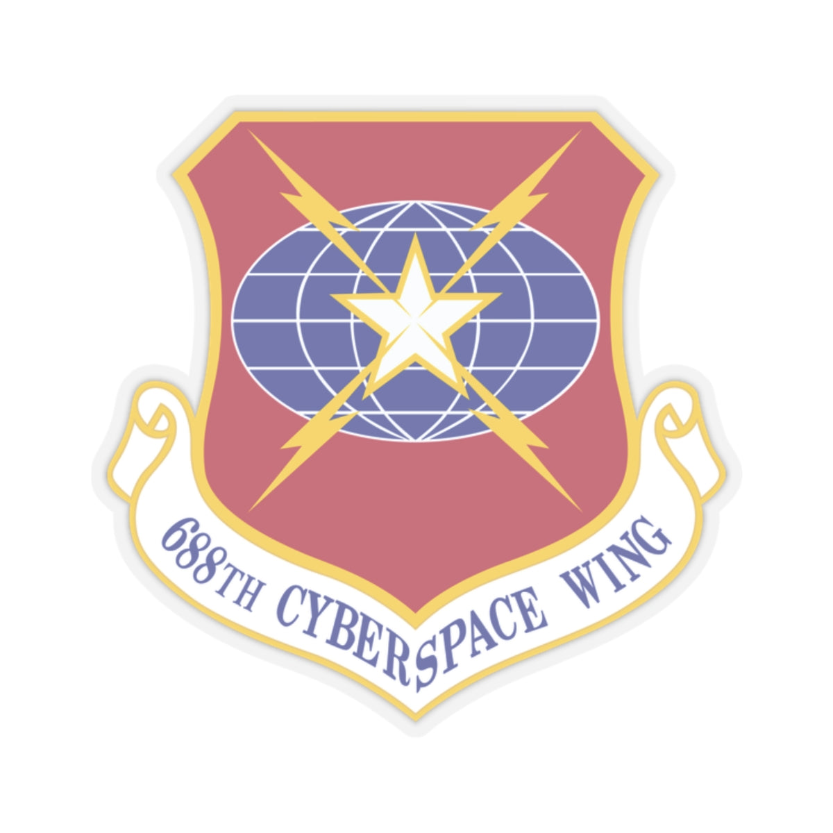 Kiss-Cut Stickers - USAF - 688th Cyberspace Wing wo Txt X 300