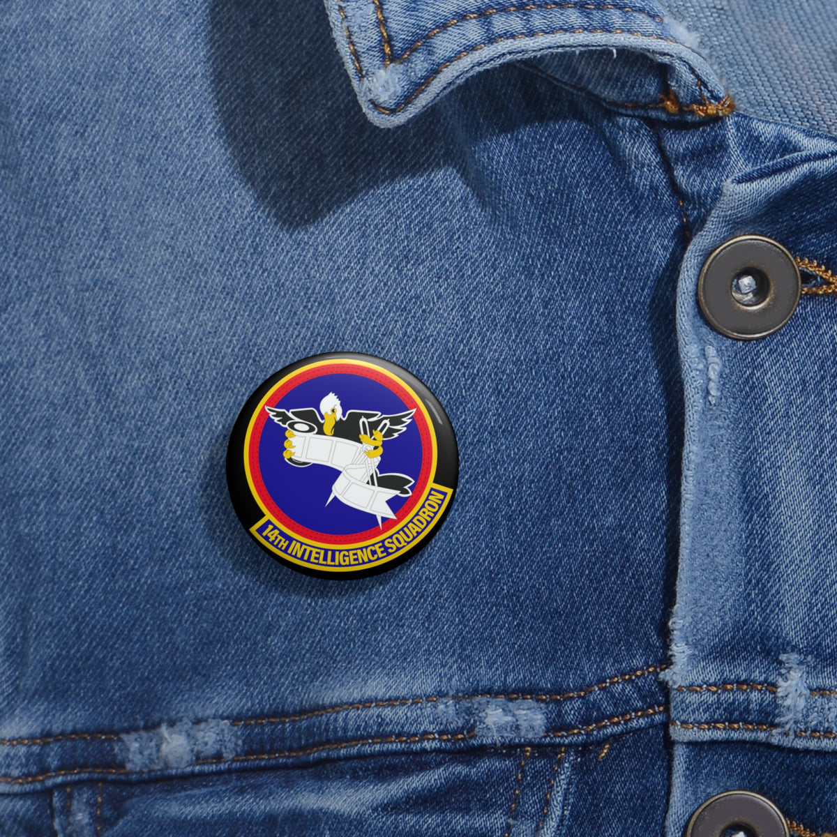 Custom Pin Button - USAF - 14th Intelligence Squadron wo txt