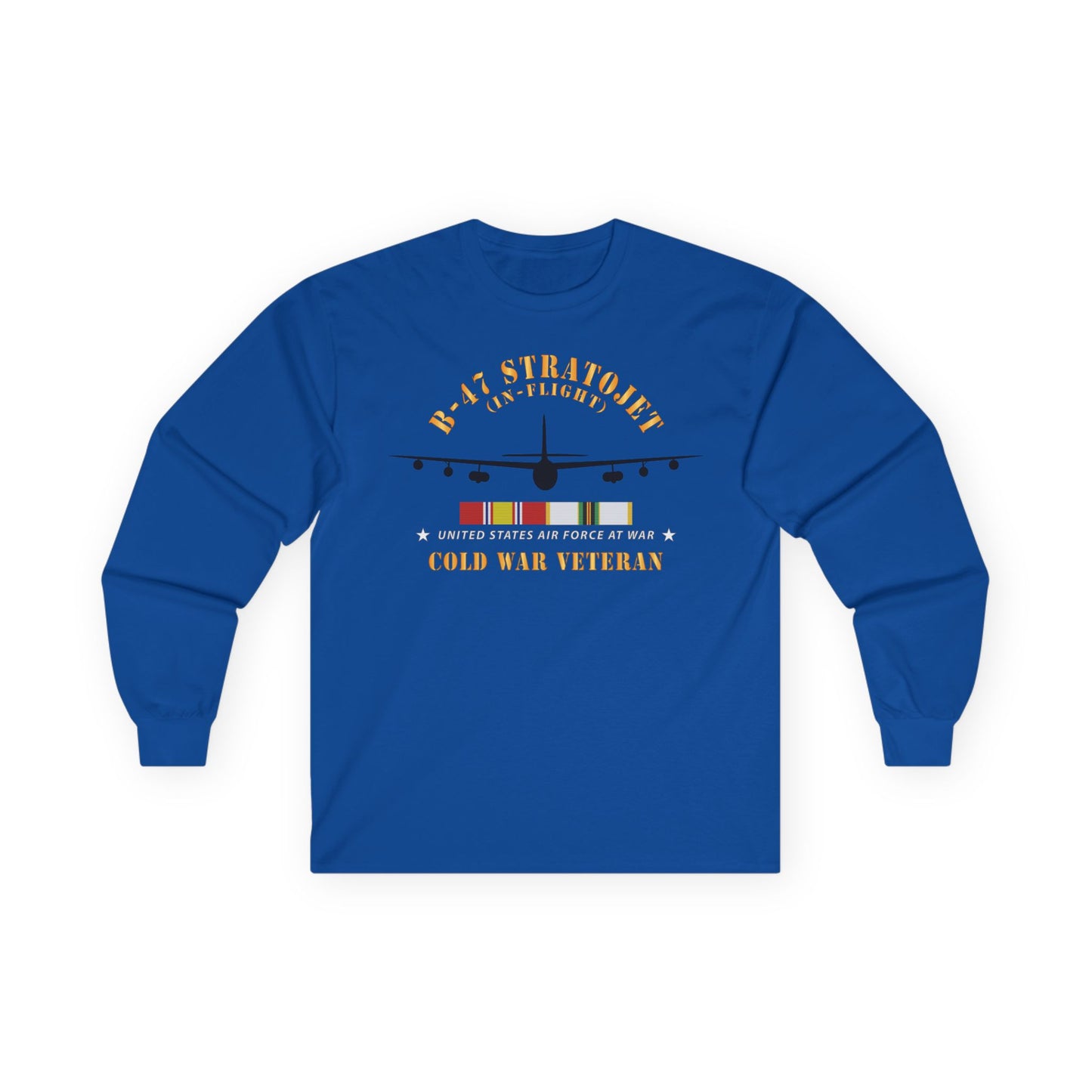 Unisex Ultra Cotton Long Sleeve Tee - USAF - B-47 Stratojet - In Flt - Silhouette - Cold War Veteran X 300
