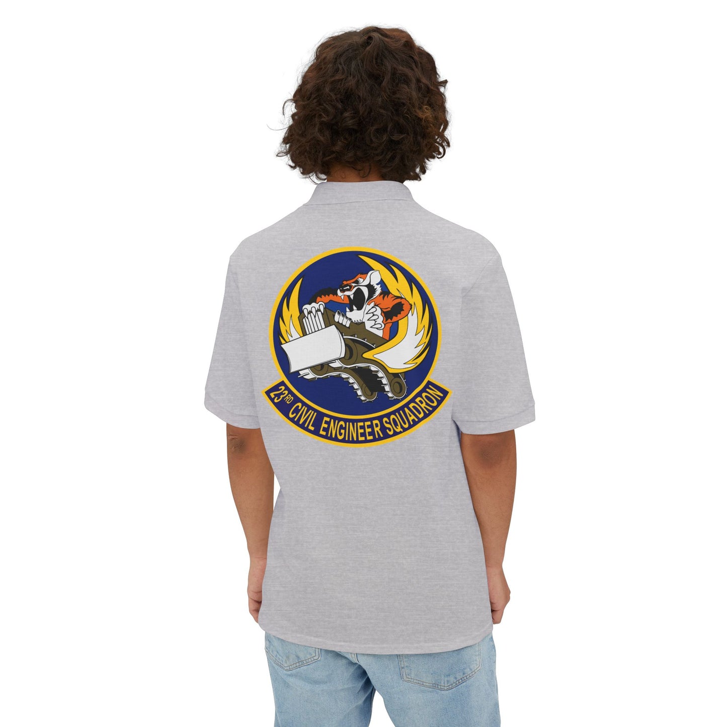 Men's Piqué Polo - USAF - 23d Civil Engineer Squadron wo Txt