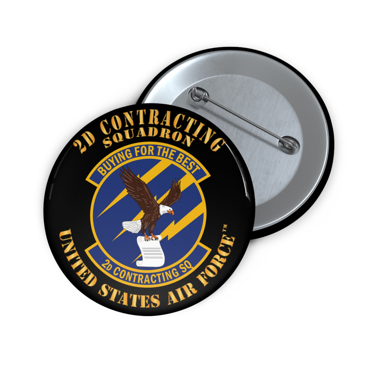 Custom Pin Button - USAF - 2d Contracting Squadron