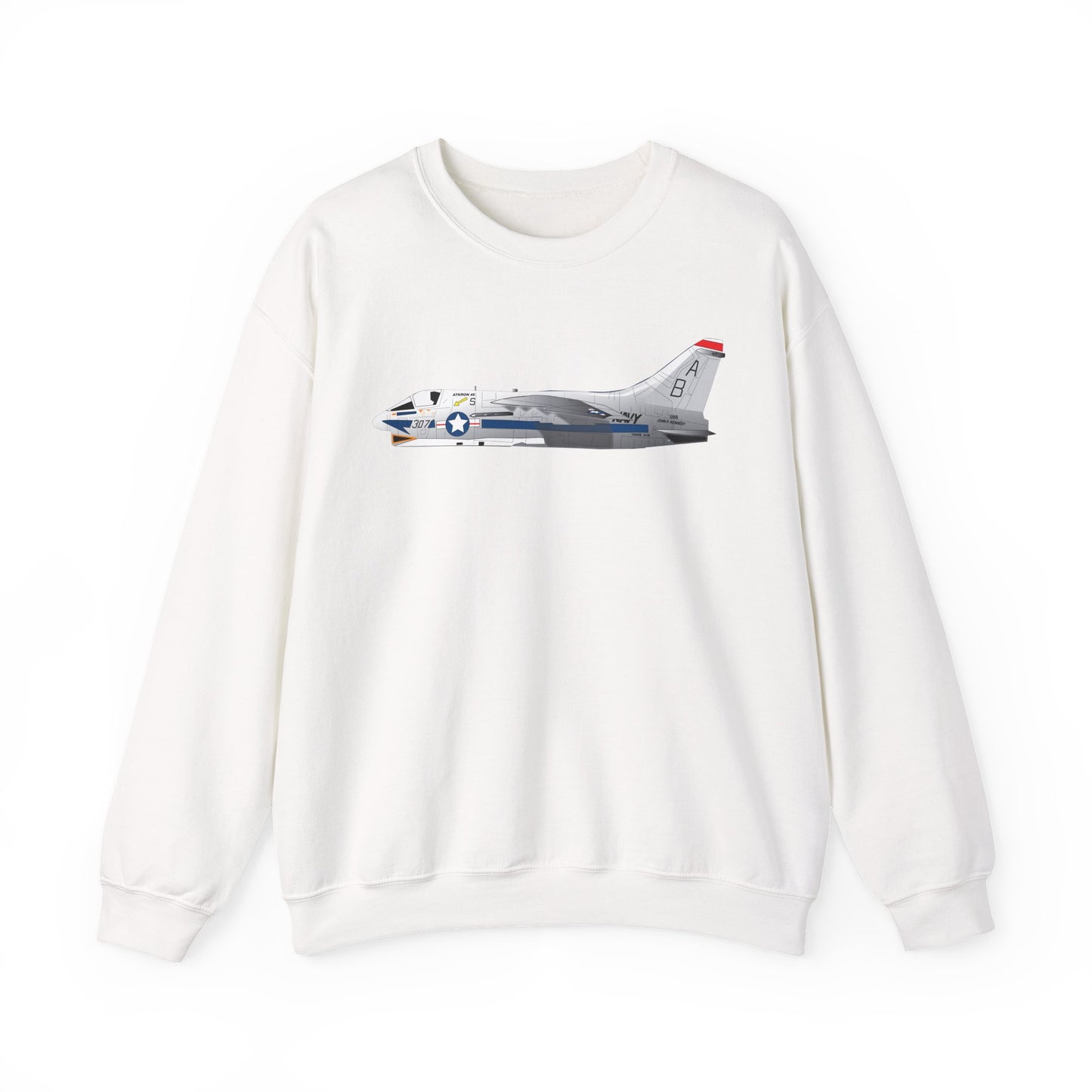 Crewneck Sweatshirt - Aircraft - Navy - A-7B Corsair II - Side X 300