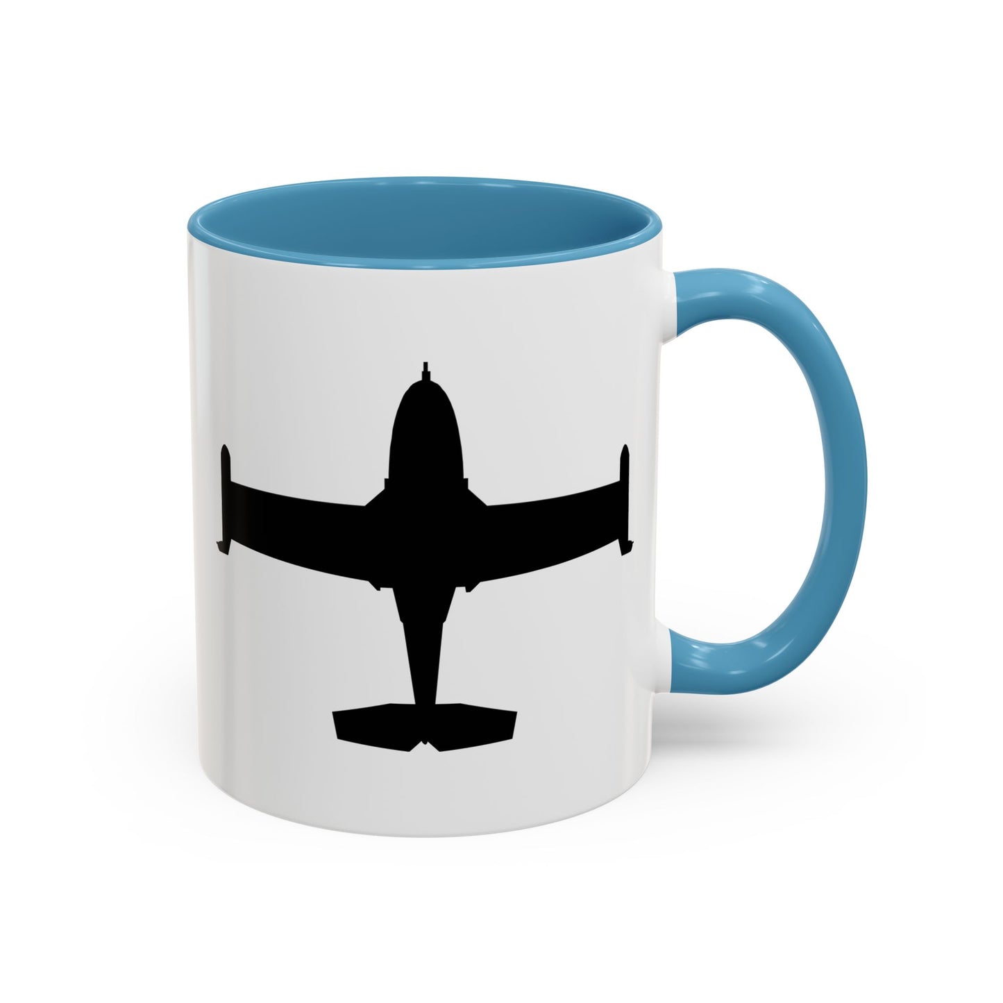 Accent Coffee Mug (11oz & 15oz) - Aircraft - A-37-Trainer - Top - Silhouette X 300