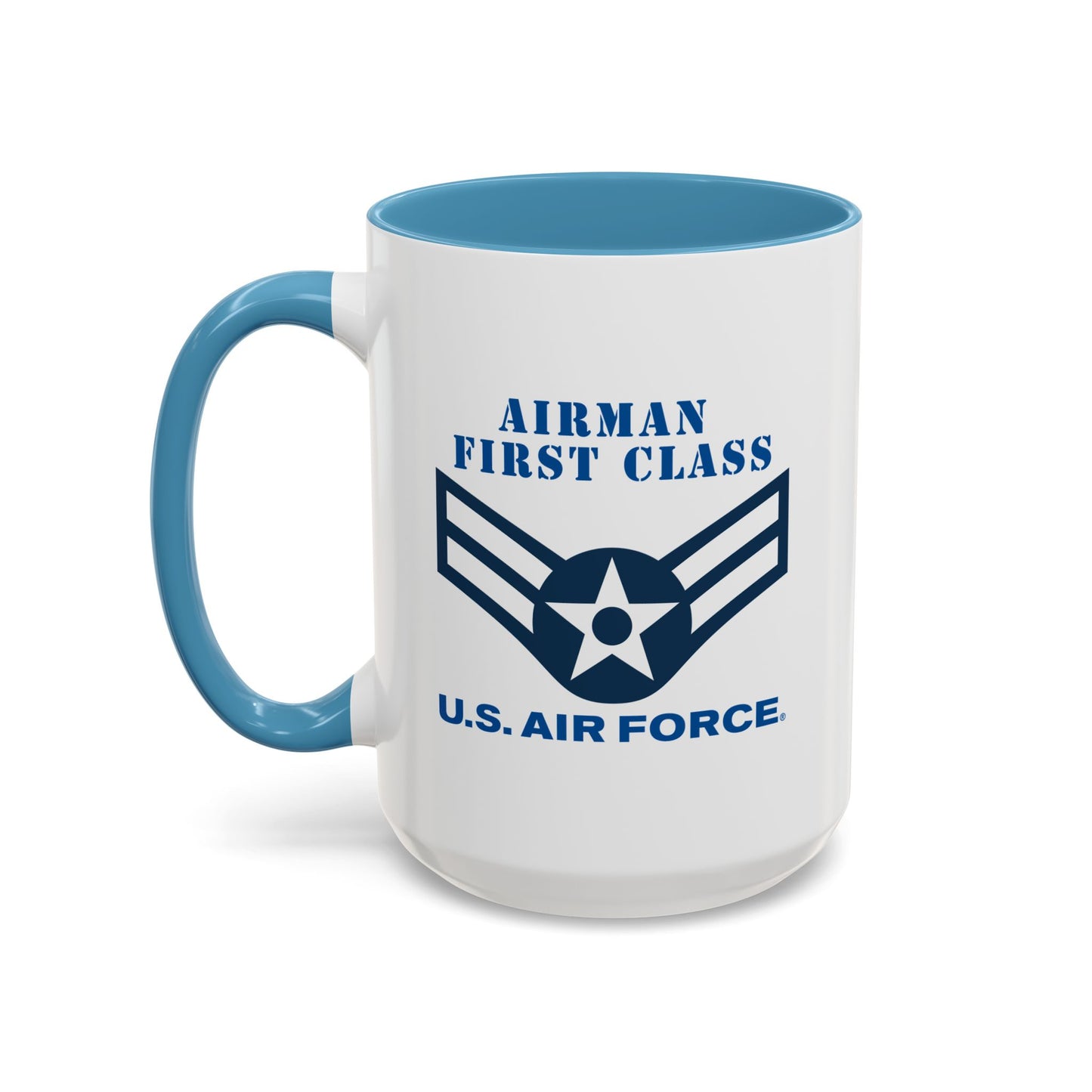 Accent Coffee Mug (11oz & 15oz) - USAF - Airman - First Class (E3) - 2020 - US Air Force w Text X 300