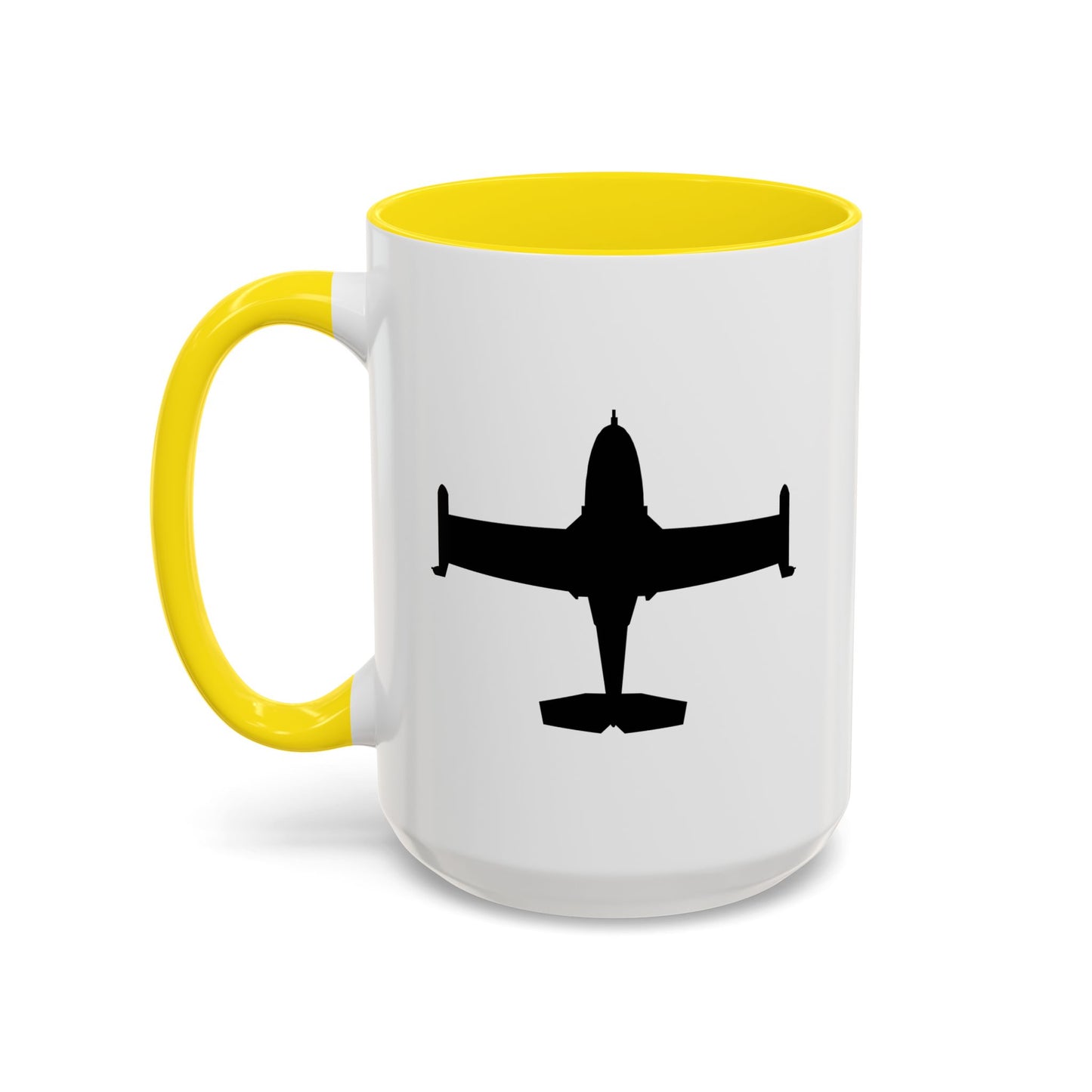 Accent Coffee Mug (11oz & 15oz) - Aircraft - A-37-Trainer - Top - Silhouette X 300
