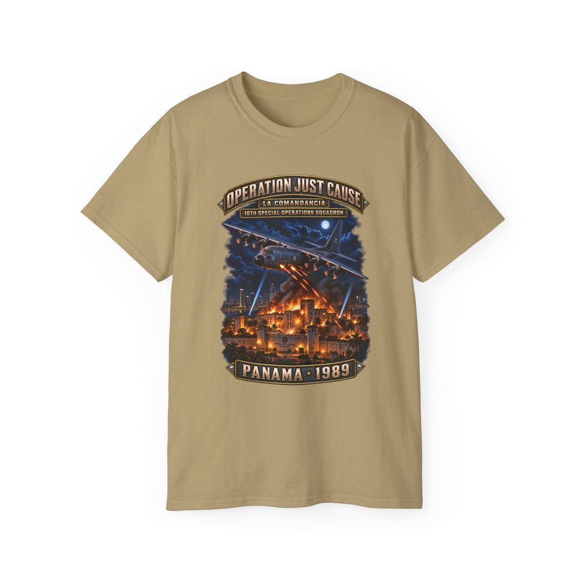 Unisex Ultra Cotton Tee - SOF - 16th SOS - Panama Invasion 1989 - La Comandancia - 3D - Enhanced