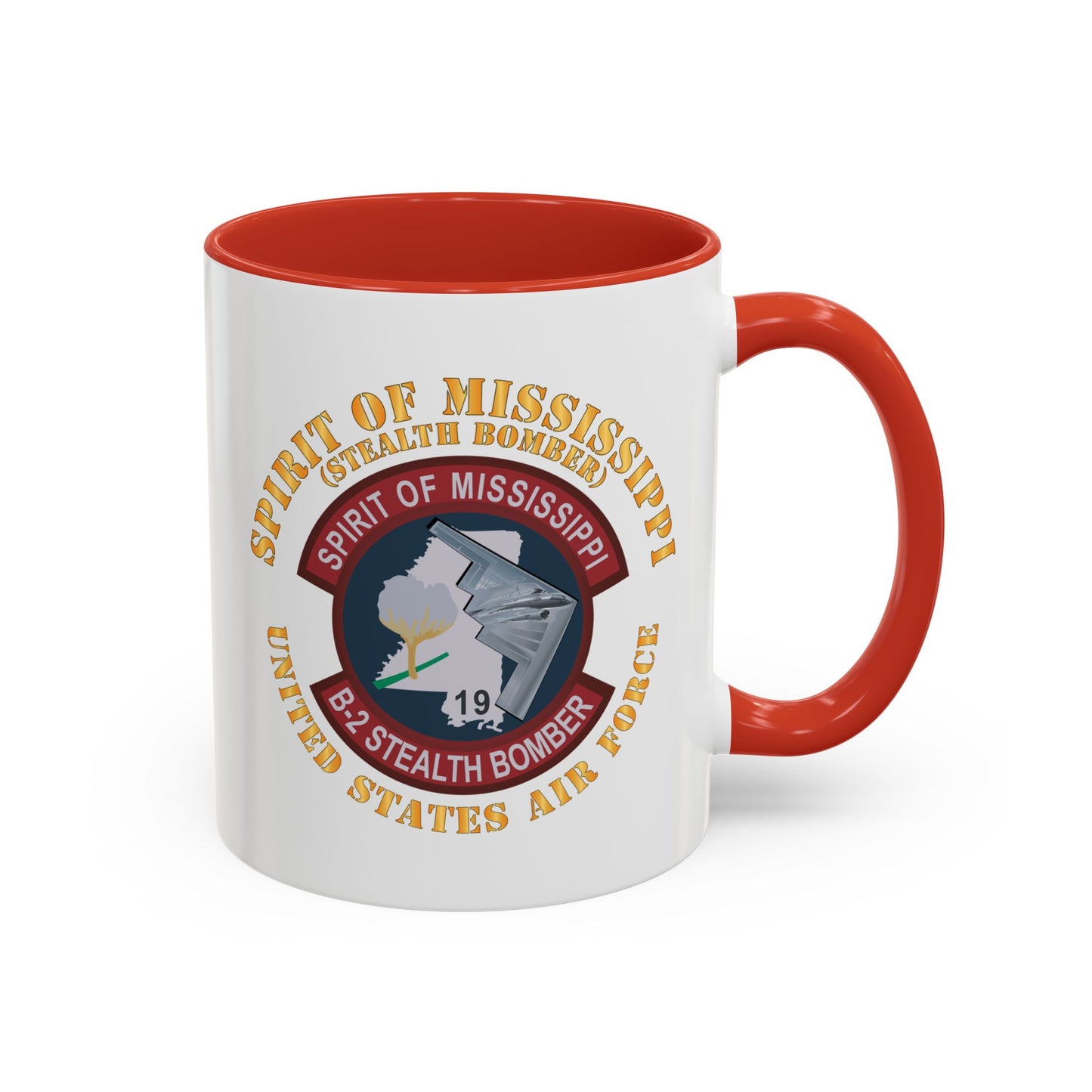 Accent Coffee Mug (11oz & 15oz) - USAF - B2 - Spirit of Mississippi - Stealth Bomber X 300