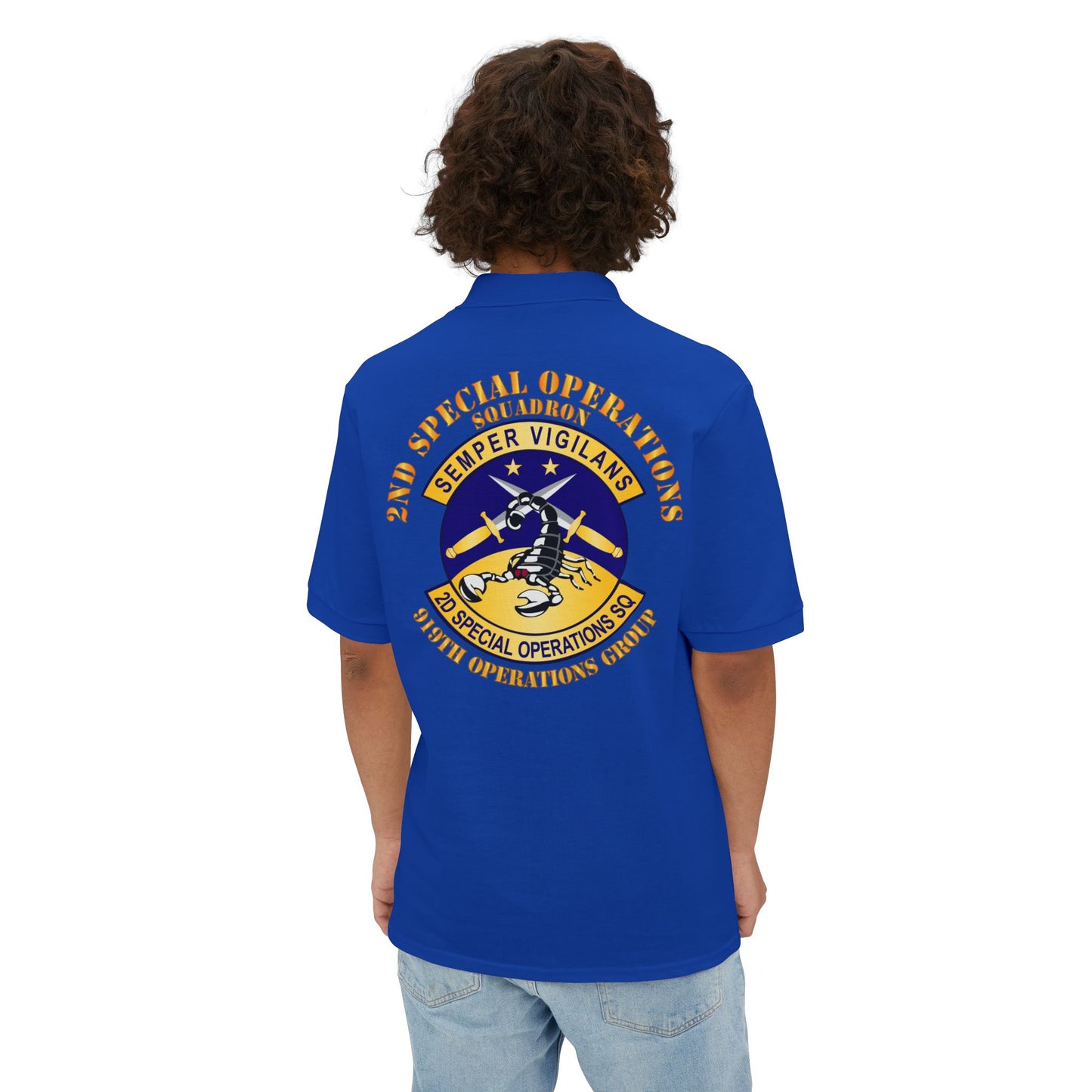 Men's Piqué Polo - USAFSOF - 2nd Special Operations Squadron - 919th Operations Group