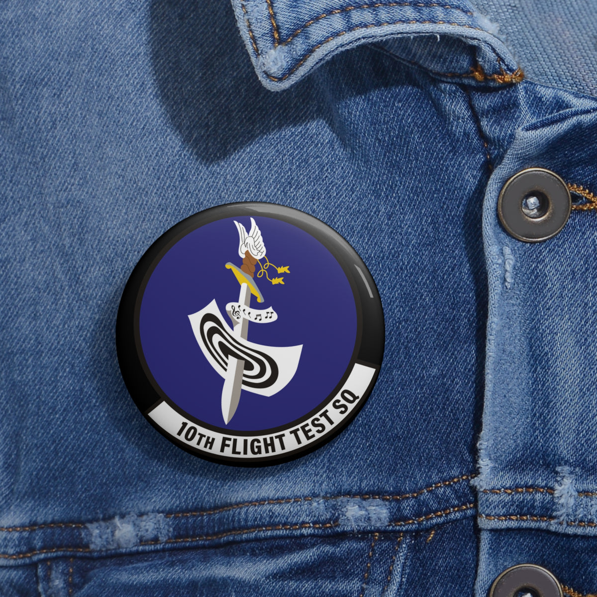 Custom Pin Button - USAF - 10th Flight Test Squadron wo txt