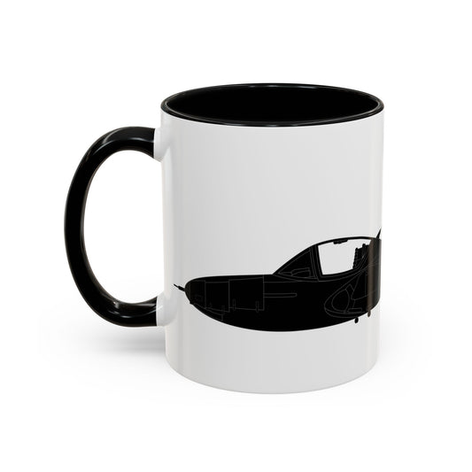 Accent Coffee Mug (11oz & 15oz) - Aircraft - T-37-Trainer - Side - Black - Metal X 300