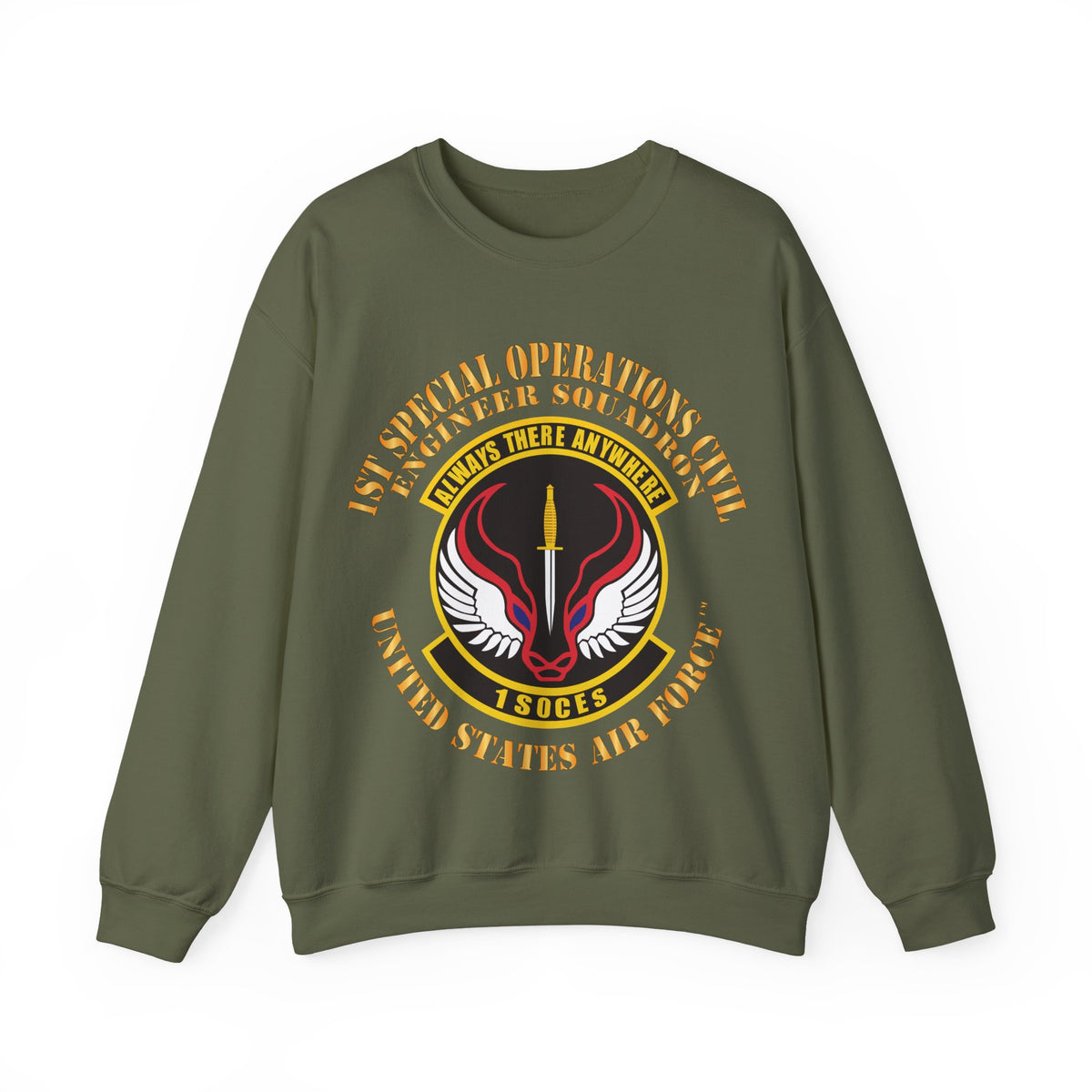 Crewneck Sweatshirt - USAF - 1st Special Operations Civil Engineer Sq X 300