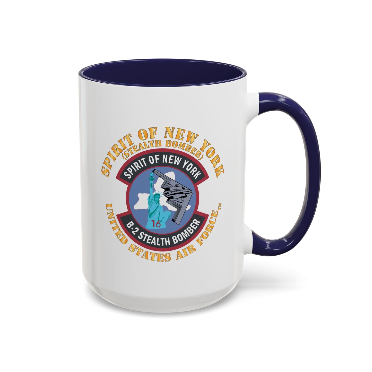 Accent Coffee Mug (11oz & 15oz) - USAF - B2 - Spirit of New York - Stealth Bomber X 300