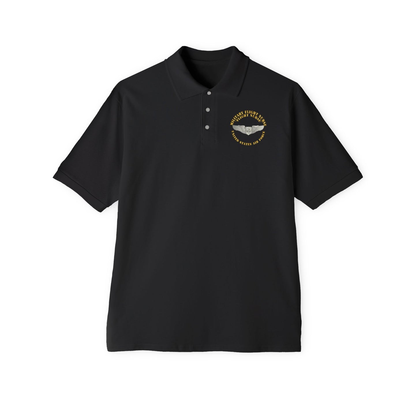Men's Piqué Polo - USAF - Military Flight Nurse - Flight Nurse - Basic