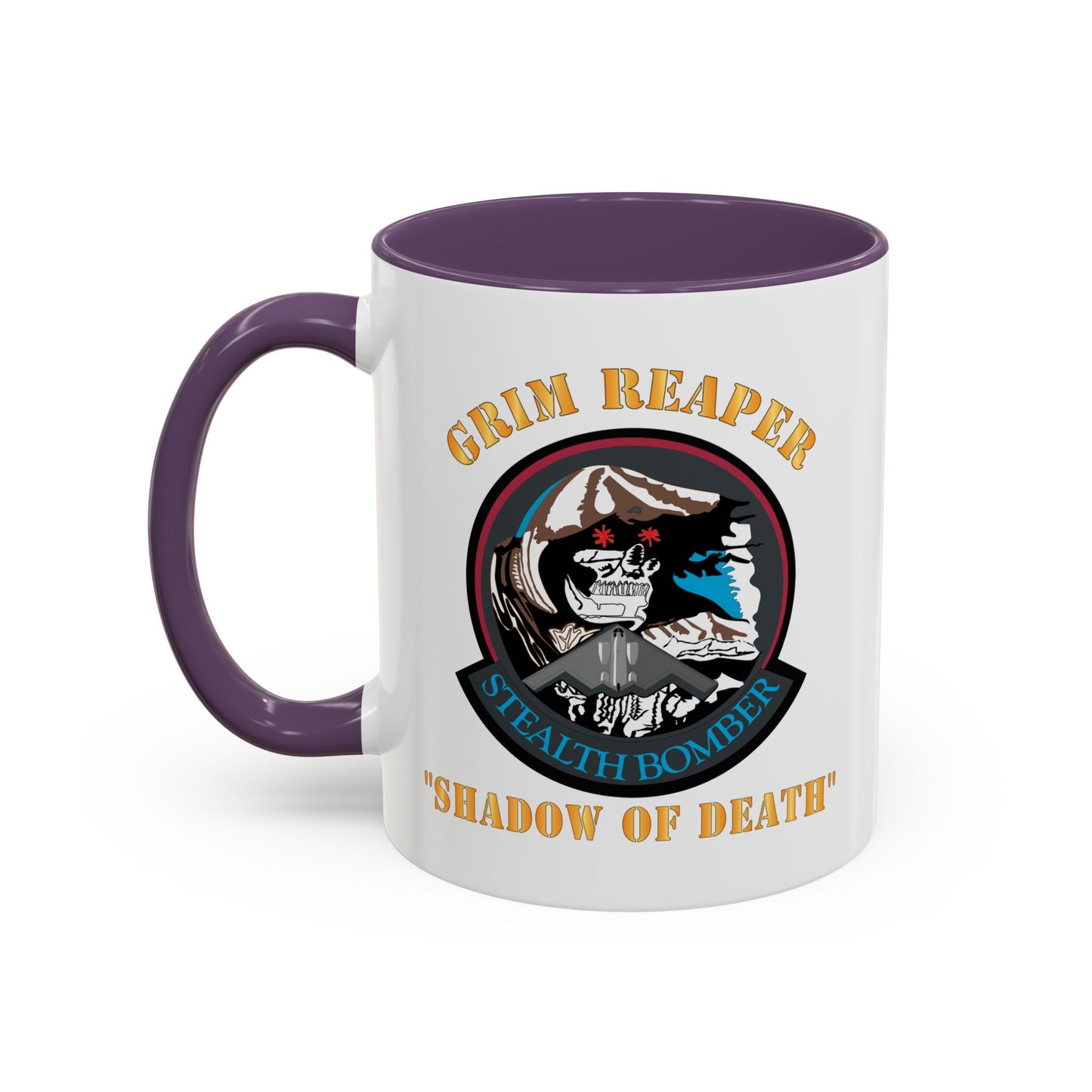 Accent Coffee Mug (11oz & 15oz) - USAF - B2 - Grim Reaper - Stealth Bomber X 300