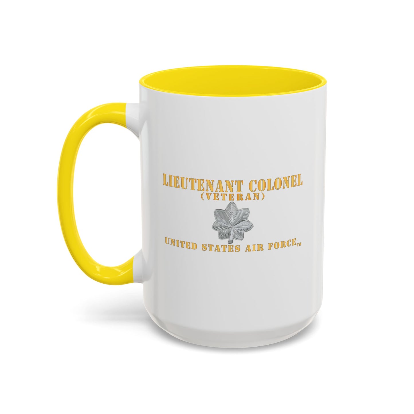 Accent Coffee Mug (11oz & 15oz) - USAF - Lieutenant Colonel - LTC - Veteran - Flat - TM X 300