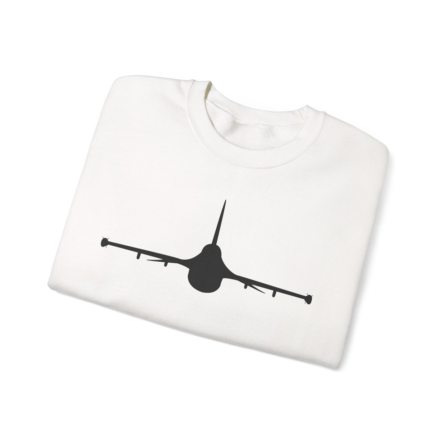 Crewneck Sweatshirt - Aircraft - F-16 - Front - Silhouette wo Txt X 300
