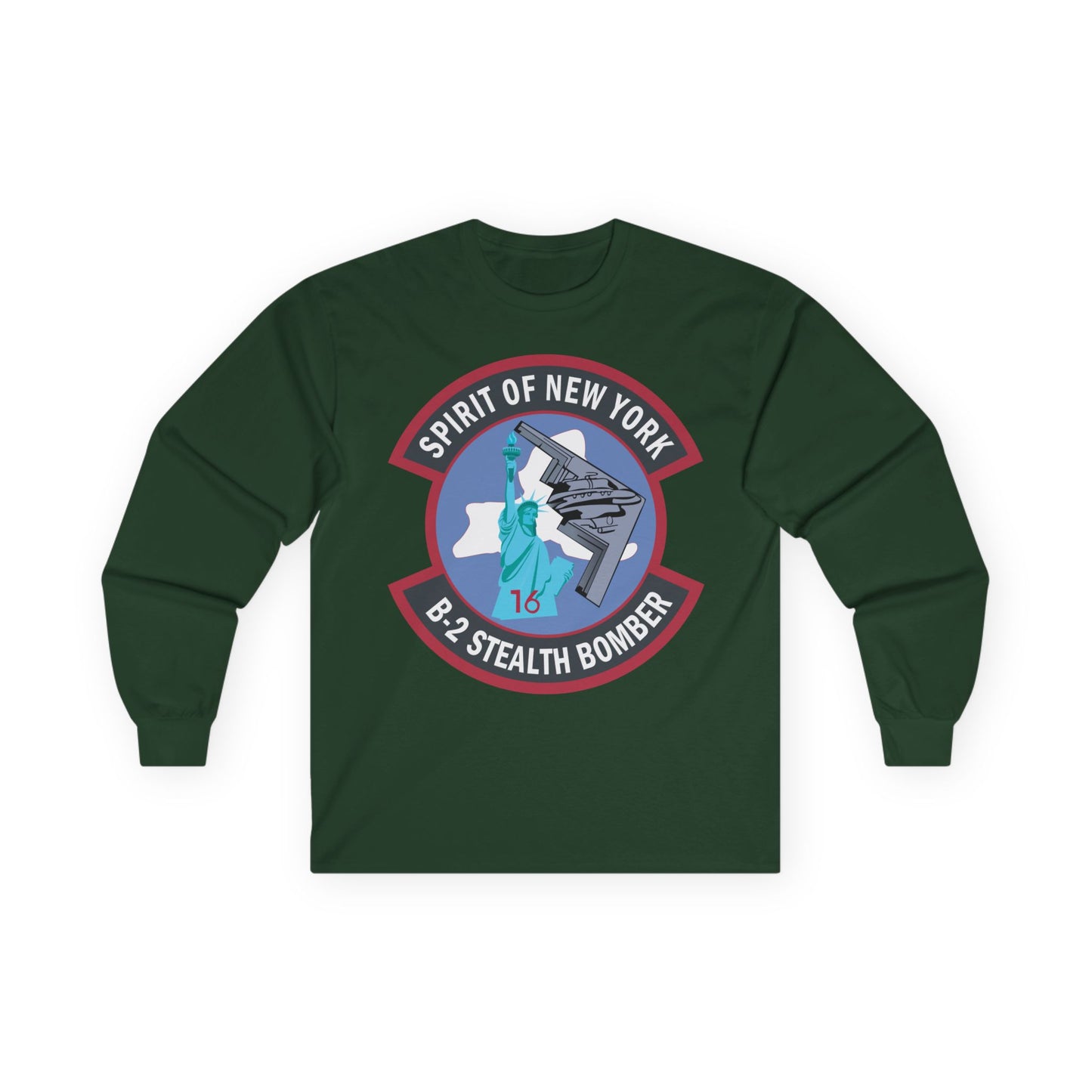 B-2 Spirit of New York Stealth Bomber Long Sleeve Tee - USAF Aviation Apparel