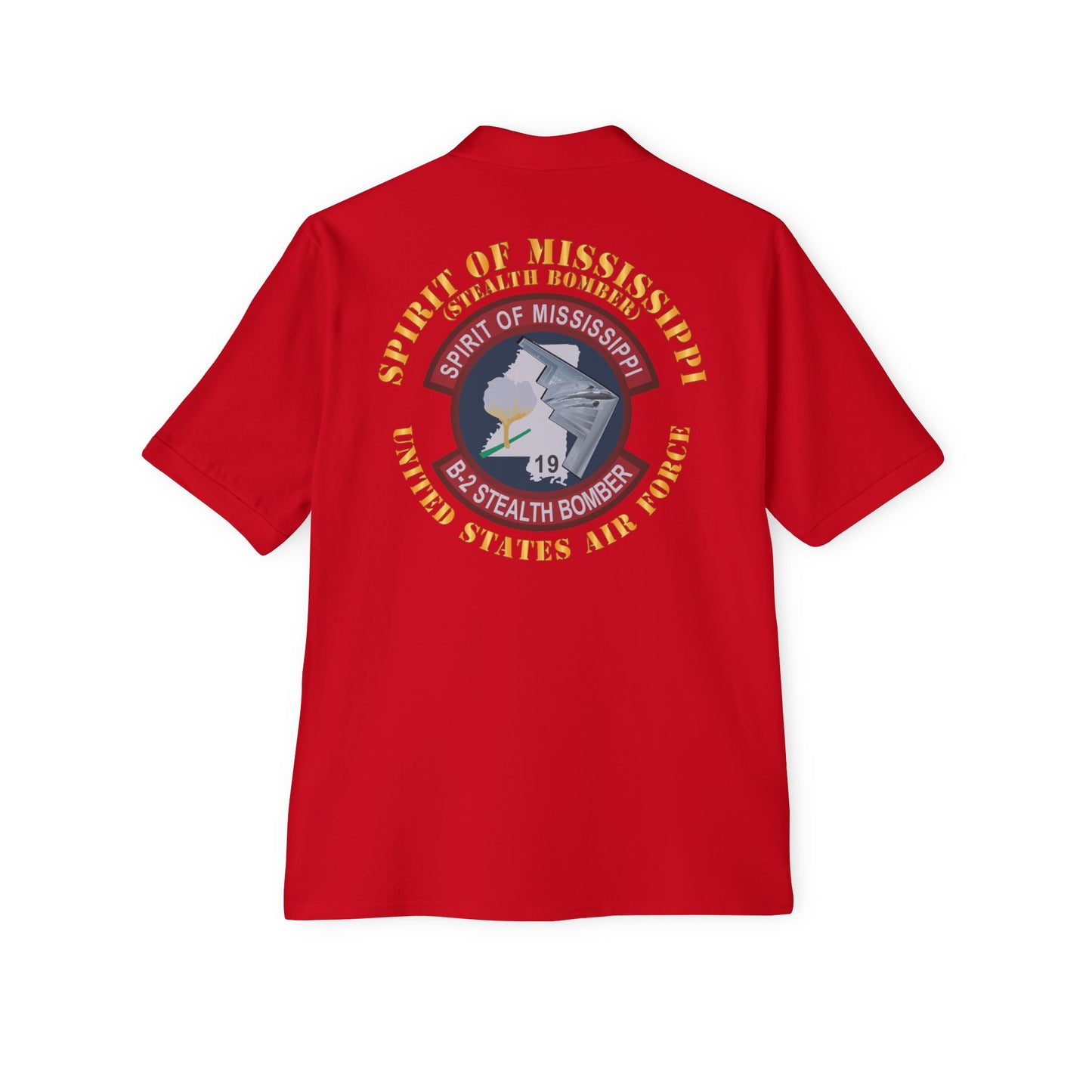 Men's Piqué Polo - USAF - B2 - Spirit of Mississippi - Stealth Bomber X 300