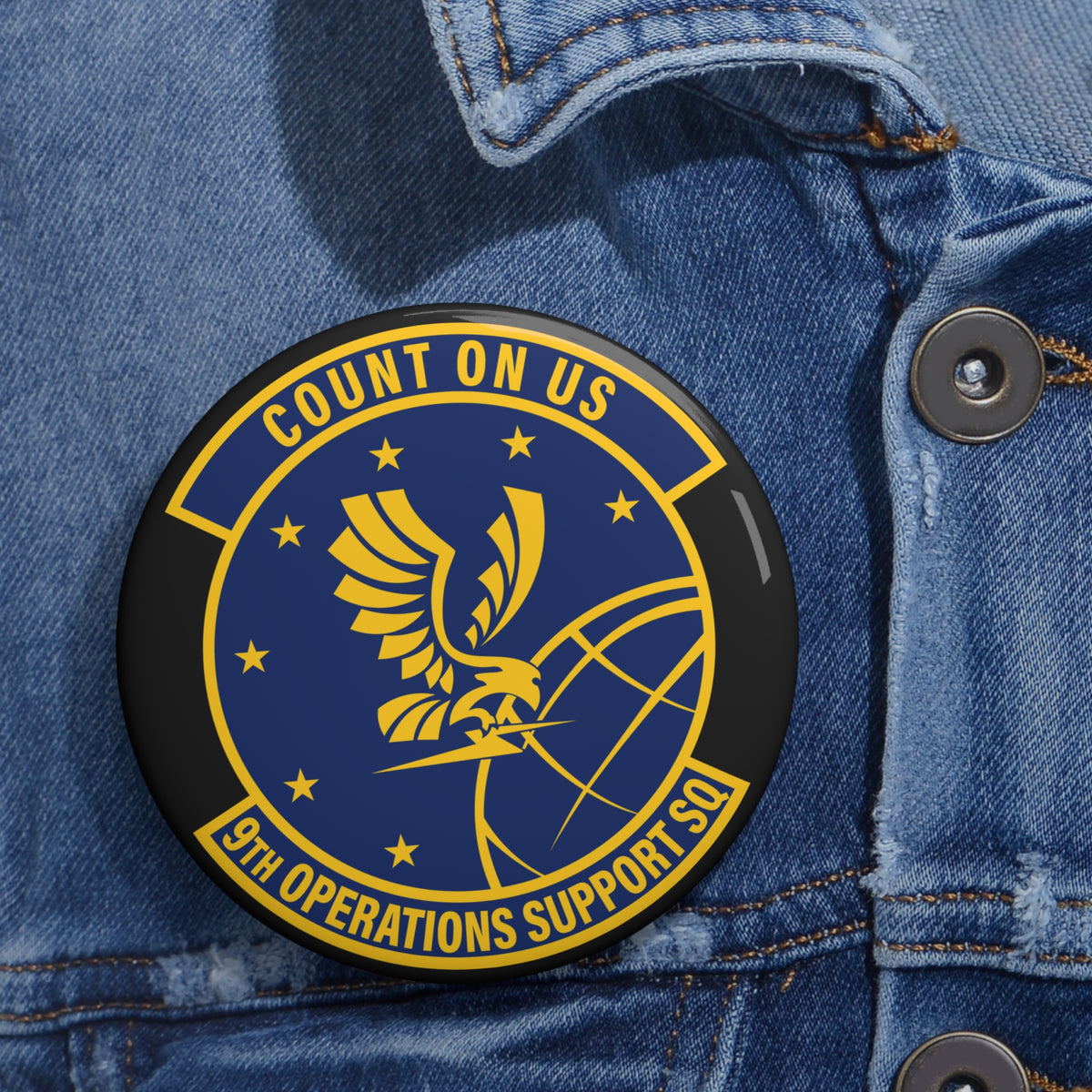 Custom Pin Button - USAF - 9th Operations Support Squadron wo txt X 300