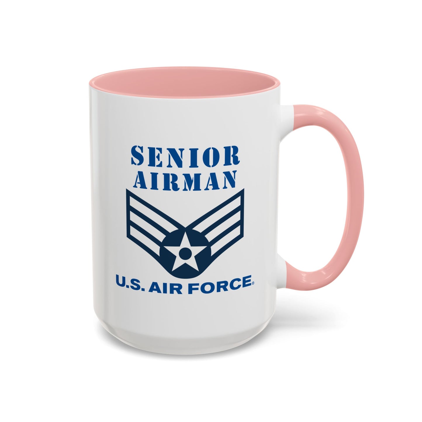 Accent Coffee Mug (11oz & 15oz) - USAF - Senior Airman (E4) - 2020 - US Air Force w Text X 300