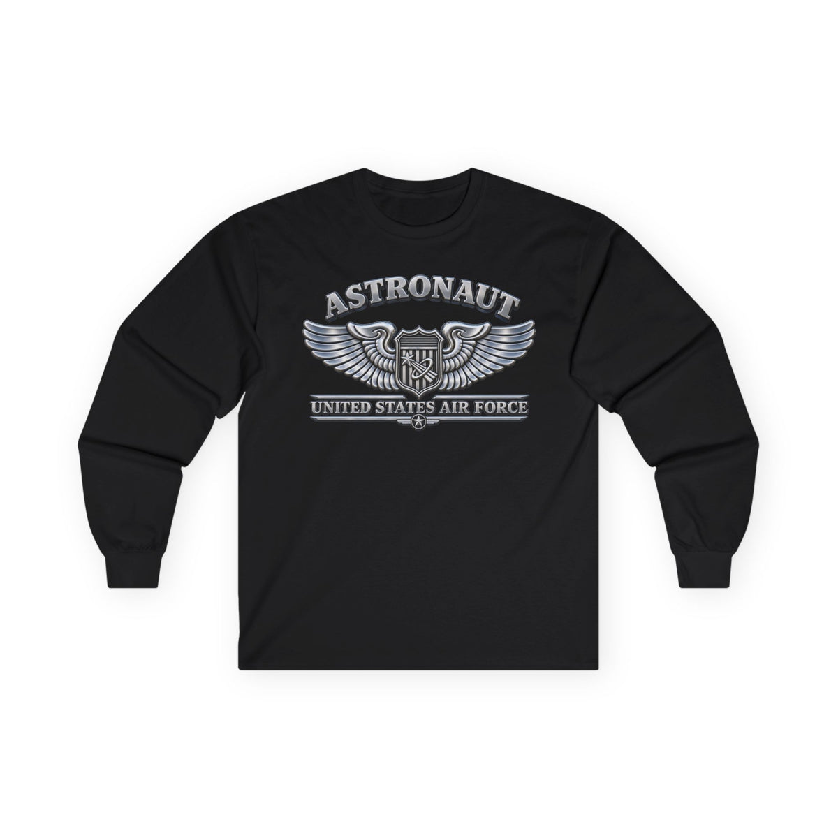 Unisex Ultra Cotton Long Sleeve Tee - USAF - Basic Astronaut Badge - United States Air Force - 3D - Enhanced