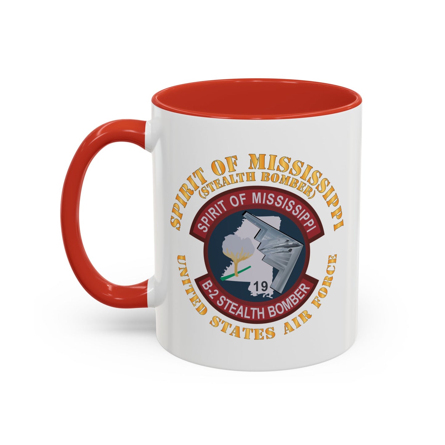 Accent Coffee Mug (11oz & 15oz) - USAF - B2 - Spirit of Mississippi - Stealth Bomber X 300