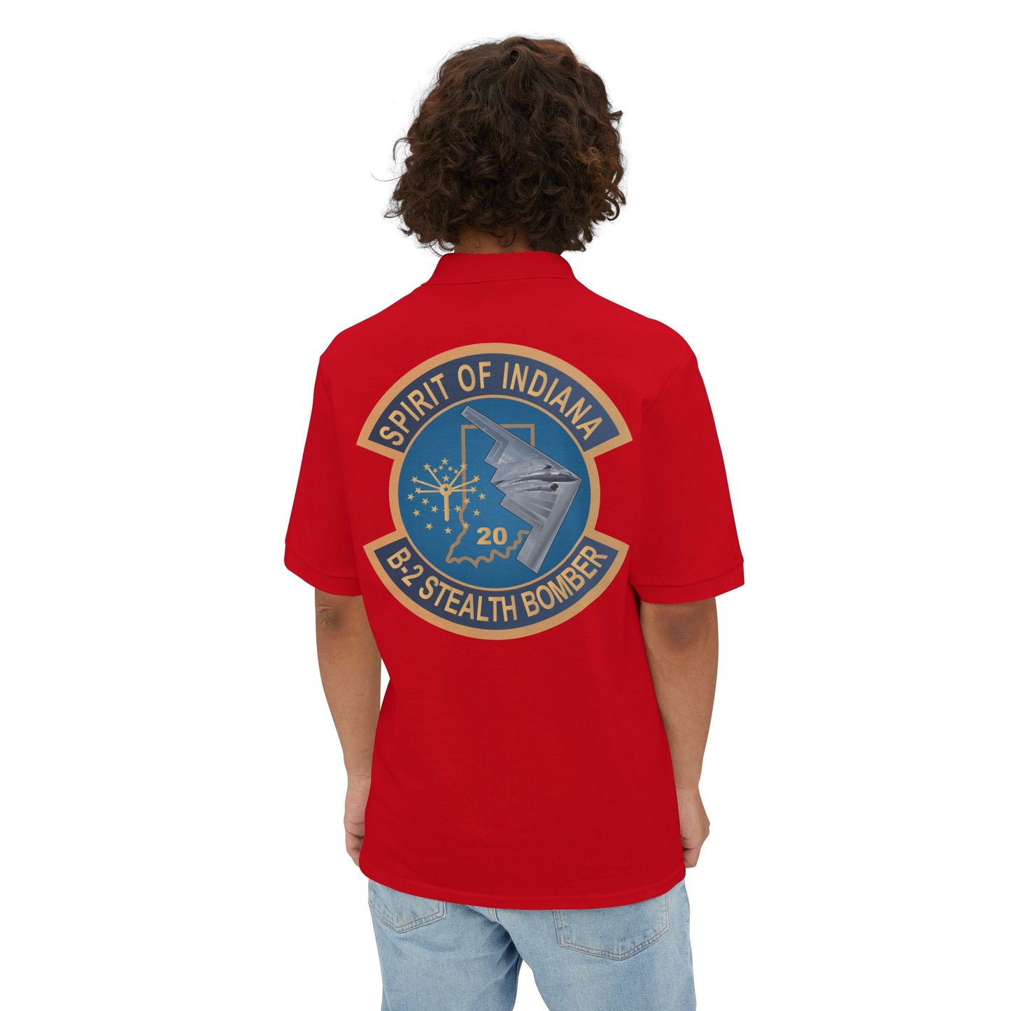 Men's Piqué Polo - USAF - B2 - Spirit of Indiana - Stealth Bomber wo txt X 300