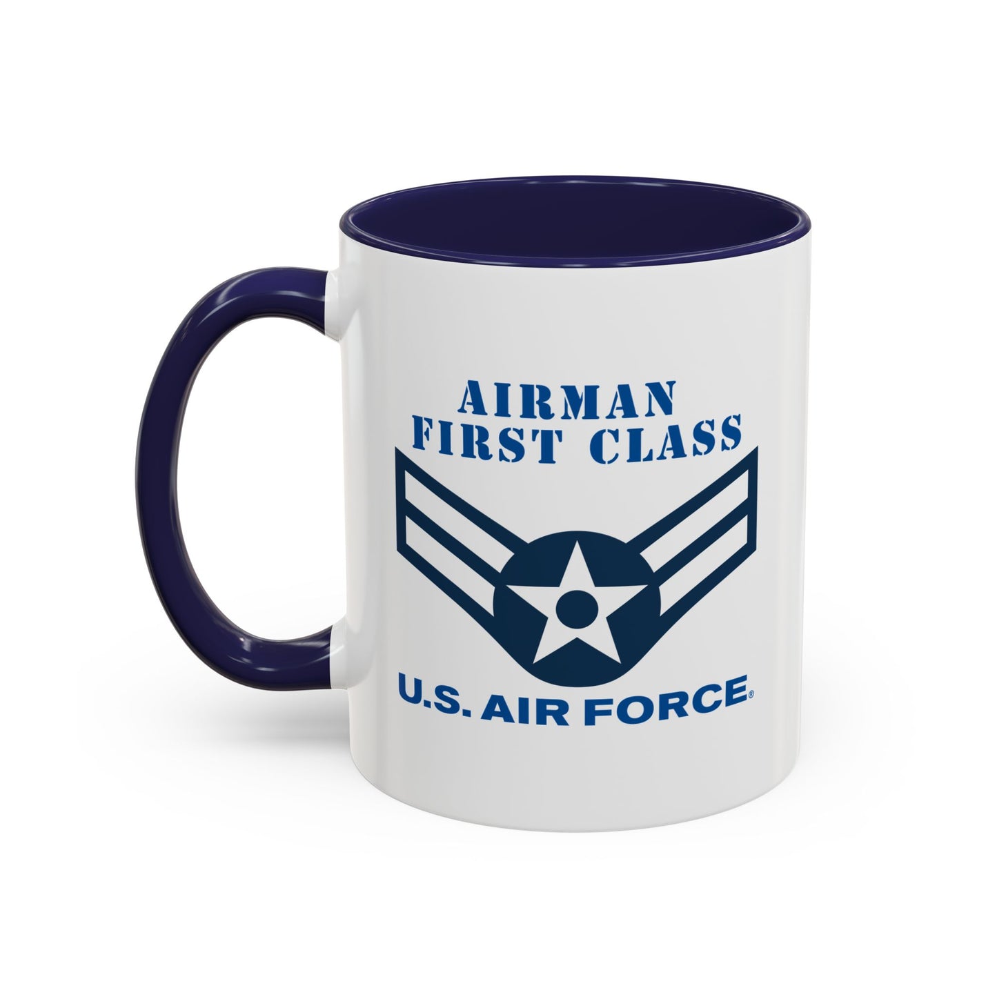 Accent Coffee Mug (11oz & 15oz) - USAF - Airman - First Class (E3) - 2020 - US Air Force w Text X 300