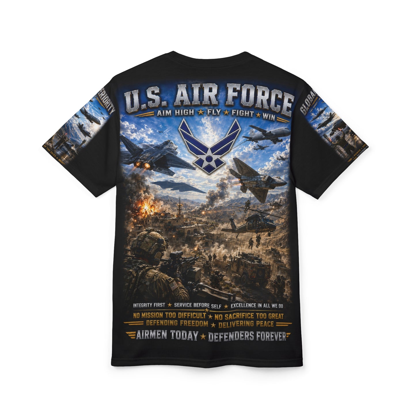 U.S. Air Force - Airmen Today, Defenders Forever - Tribute Tee — "READY TO FIGHT"
