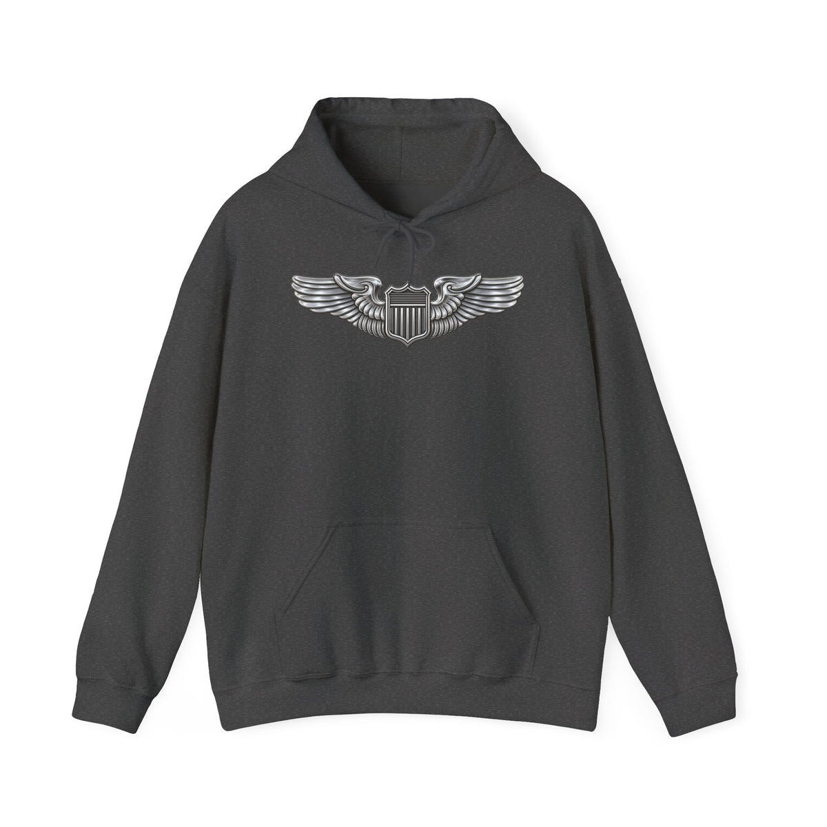 Unisex Heavy Blend Hooded Sweatshirt - USAF - Basic Pilot Badge wo Txt - 3D - Enhanced