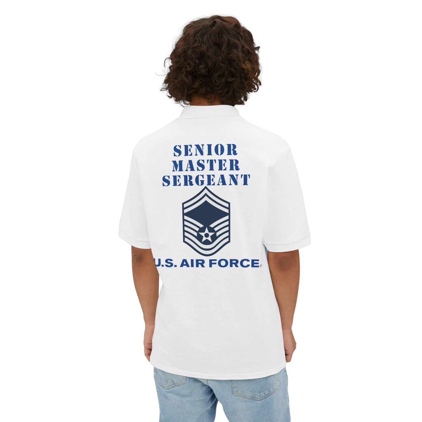 Men's Piqué Polo -USAF - Senior Master Sergeant (E8a) - 2020 - US Air Force w Text X 300