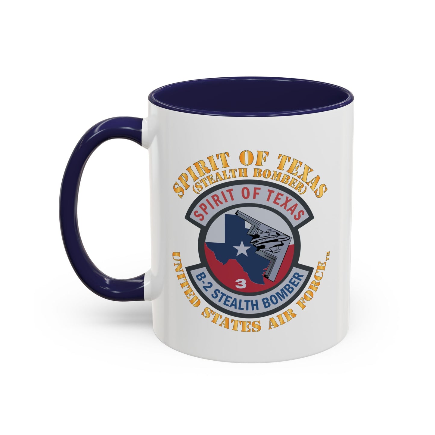 Accent Coffee Mug (11oz & 15oz) - USAF - B2 - Spirit of Texas - Stealth Bomber X 300