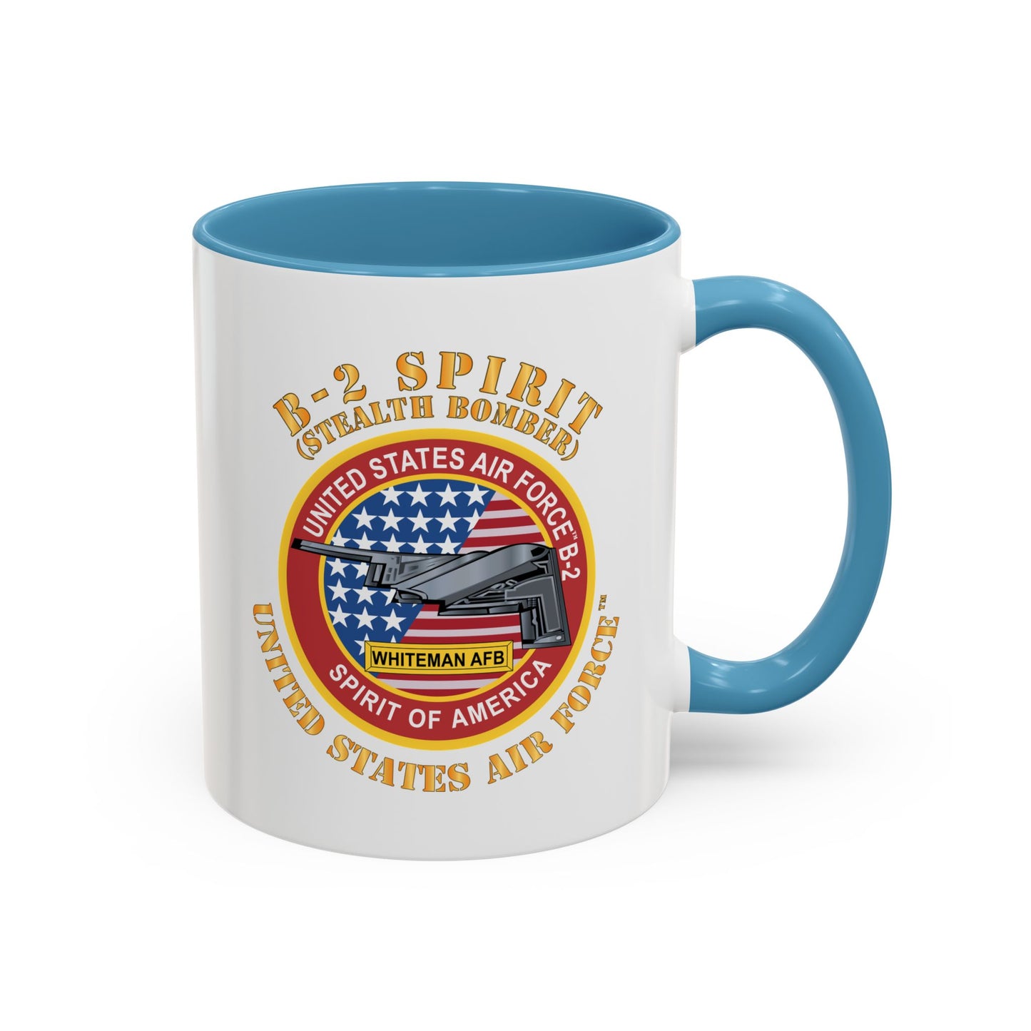 Accent Coffee Mug (11oz & 15oz) - USAF - B2 - Spirit - Stealth Bomber X 300