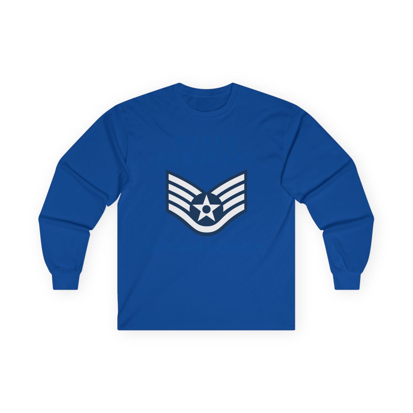 Unisex Ultra Cotton Long Sleeve Tee - USAF - Staff Sergeant (E5) - 2020 - US Air Force w Text
