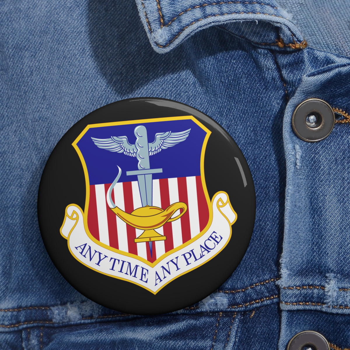 Custom Pin Button - USAF - 1st Special Operations Wing wo txt