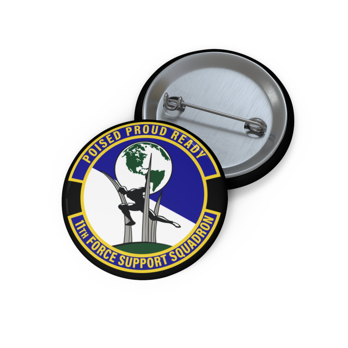 Custom Pin Button - USAF - 11th Force Support Squadron wo txt