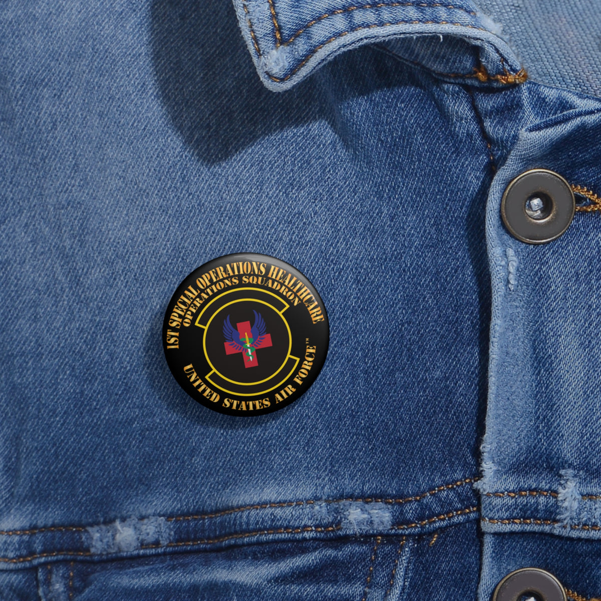 Custom Pin Button - USAF - 1st Special Operations Healthcare Operations Squadron X 300