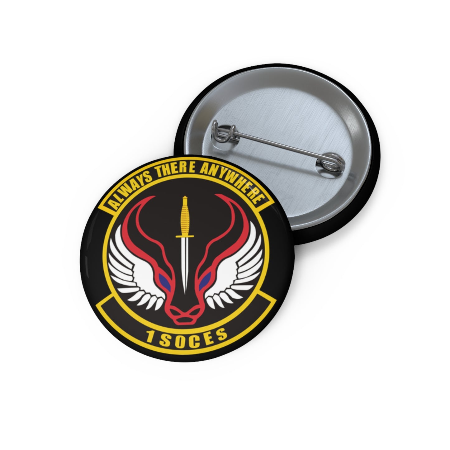 Custom Pin Button - USAF - 1st Special Operations Civil Engineer Sq wo txt