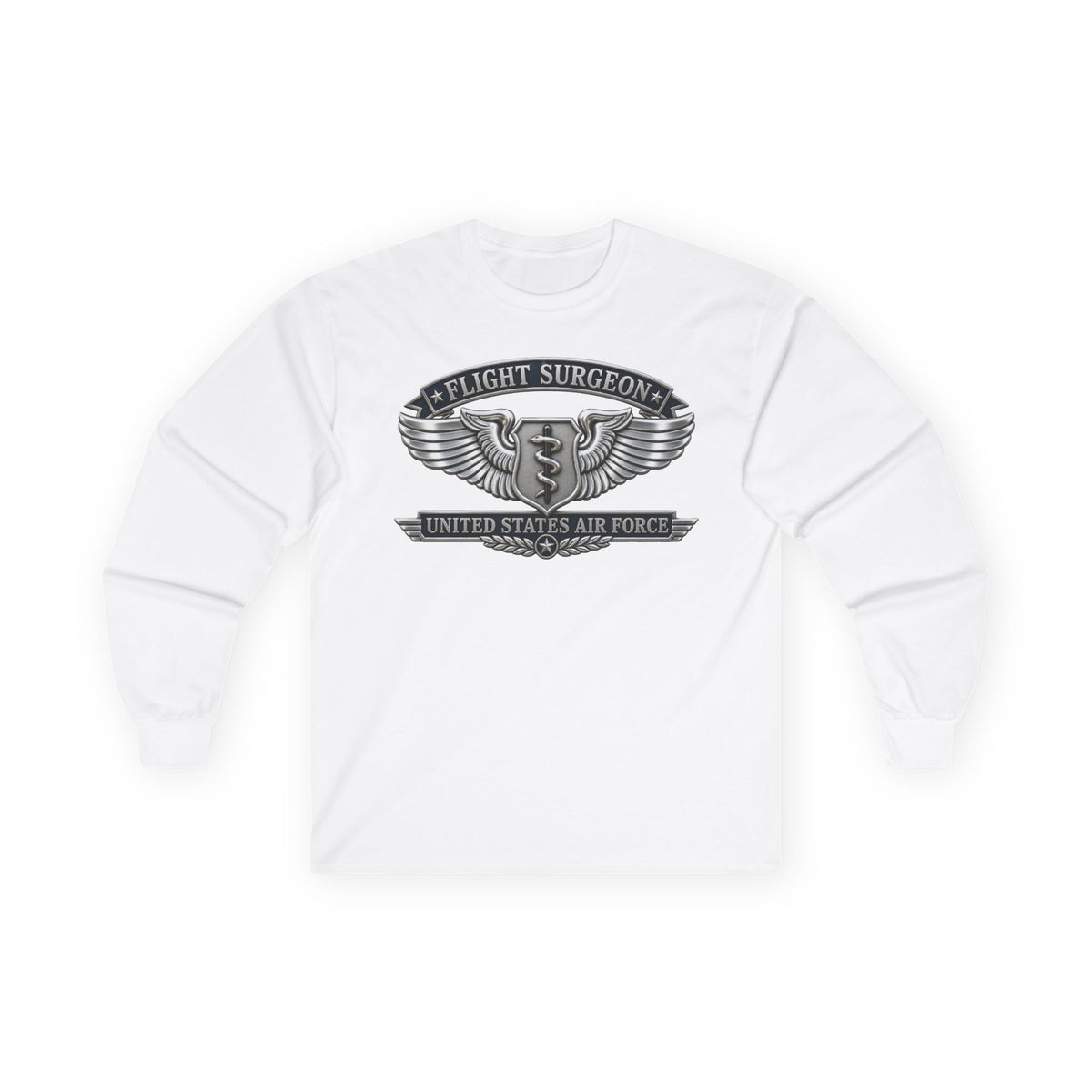Unisex Ultra Cotton Long Sleeve Tee - USAF - Flight Surgeon Badge - United States Air Force - 3D - Enhanced