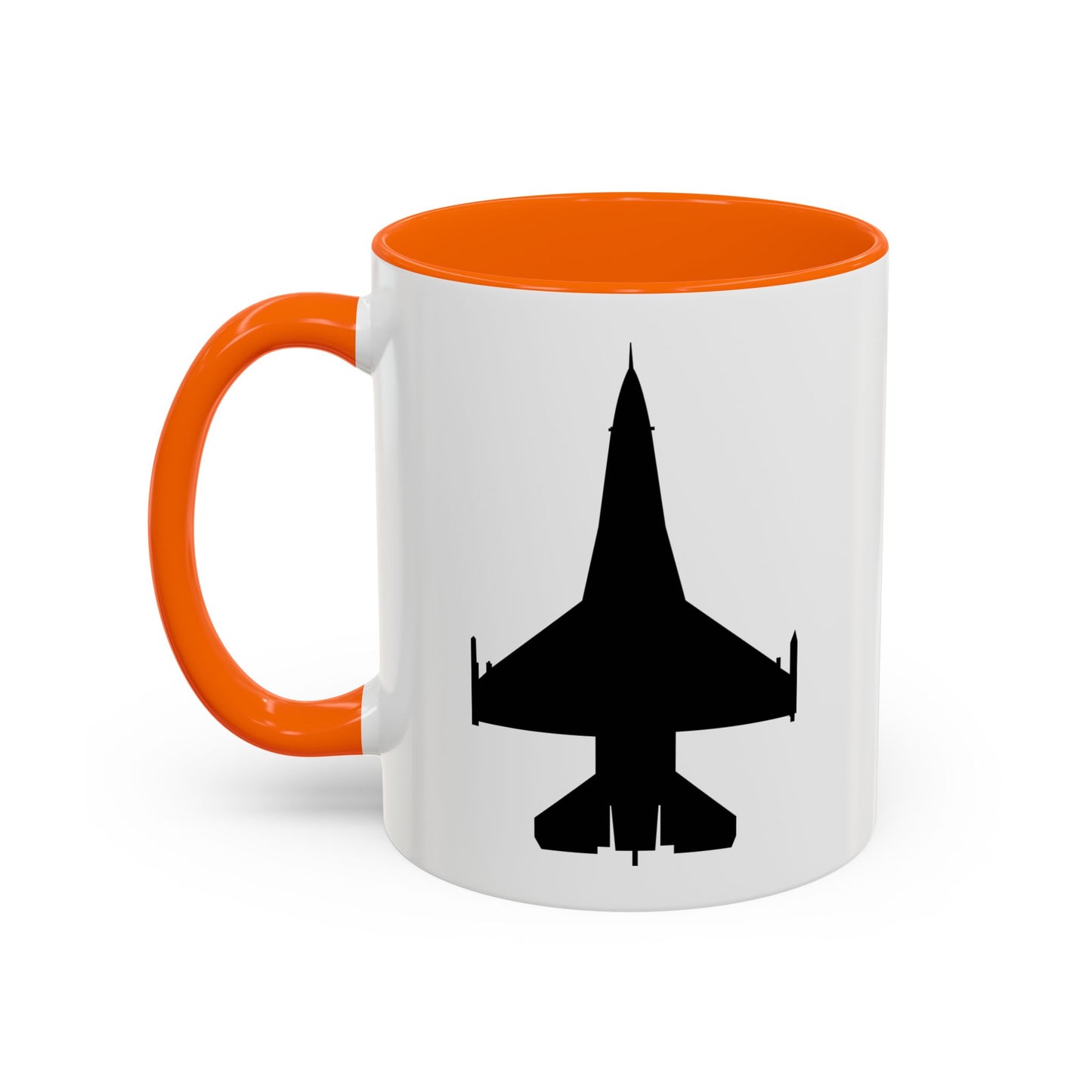 Accent Coffee Mug (11oz & 15oz) - Aircraft - F-16 -Top - Black wo Txt X 300