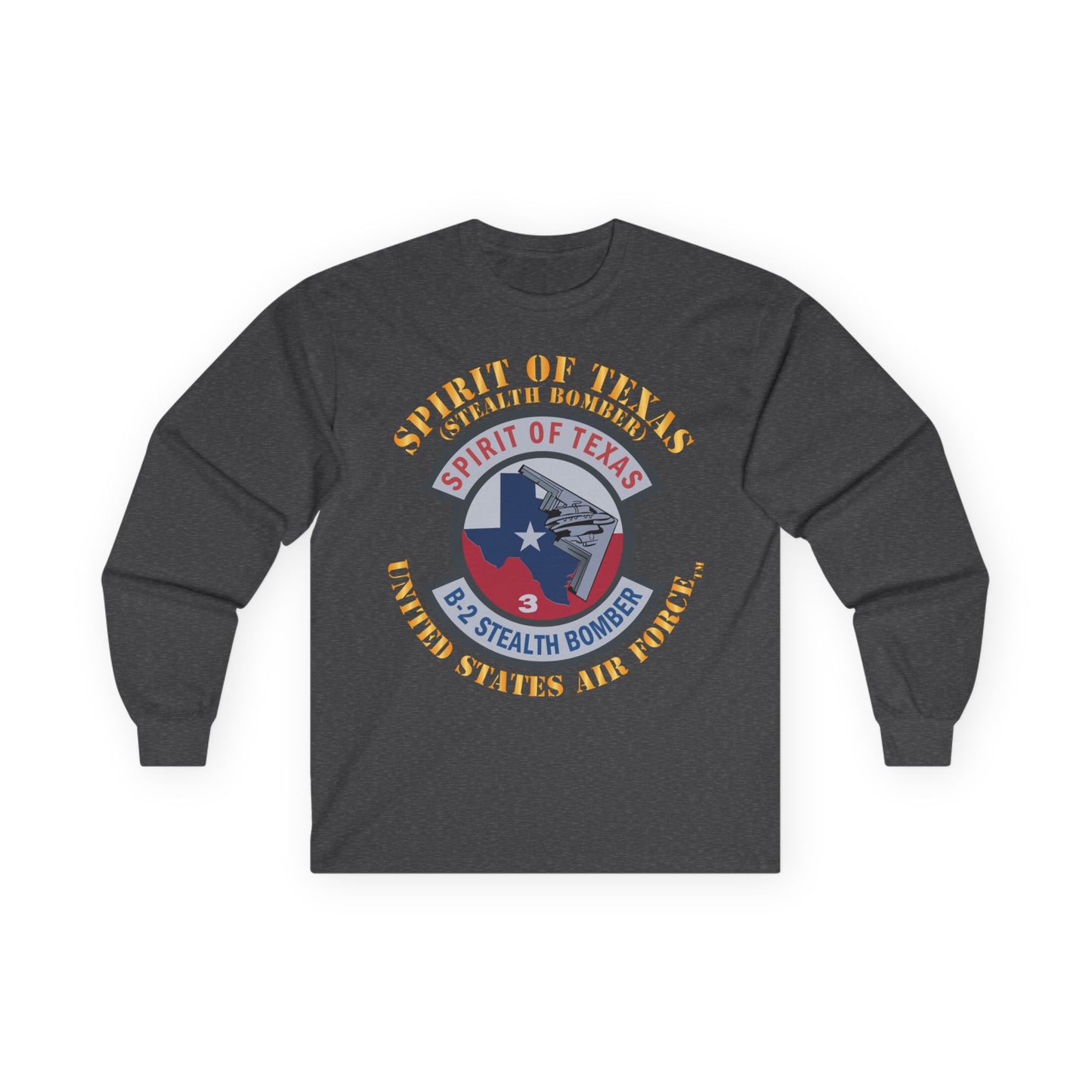 Unisex Ultra Cotton Long Sleeve Tee - USAF - B2 - Spirit of Texas - Stealth Bomber X 300