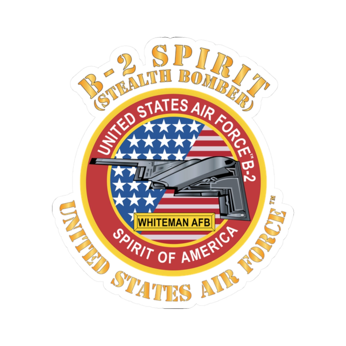Kiss-Cut Stickers - USAF - B2 - Spirit - Stealth Bomber X 300