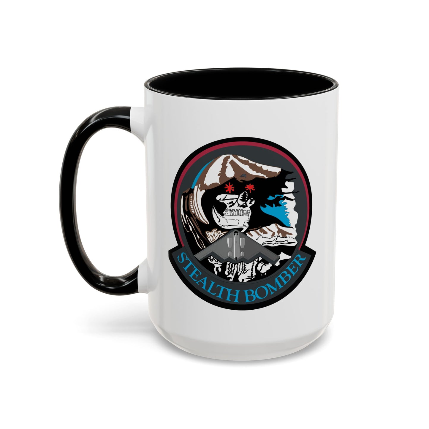 Accent Coffee Mug (11oz & 15oz) - USAF - B2 - Grim Reaper - Stealth Bomber wo txt X 300