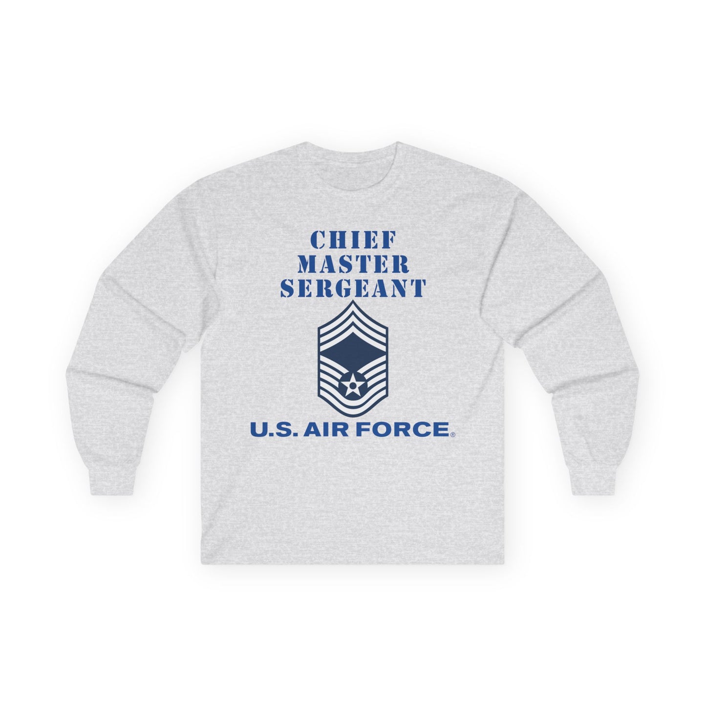 Unisex Ultra Cotton Long Sleeve Tee - USAF - Chief Master Sergeant (E9a) - 2020 - US Air Force w Text X 300