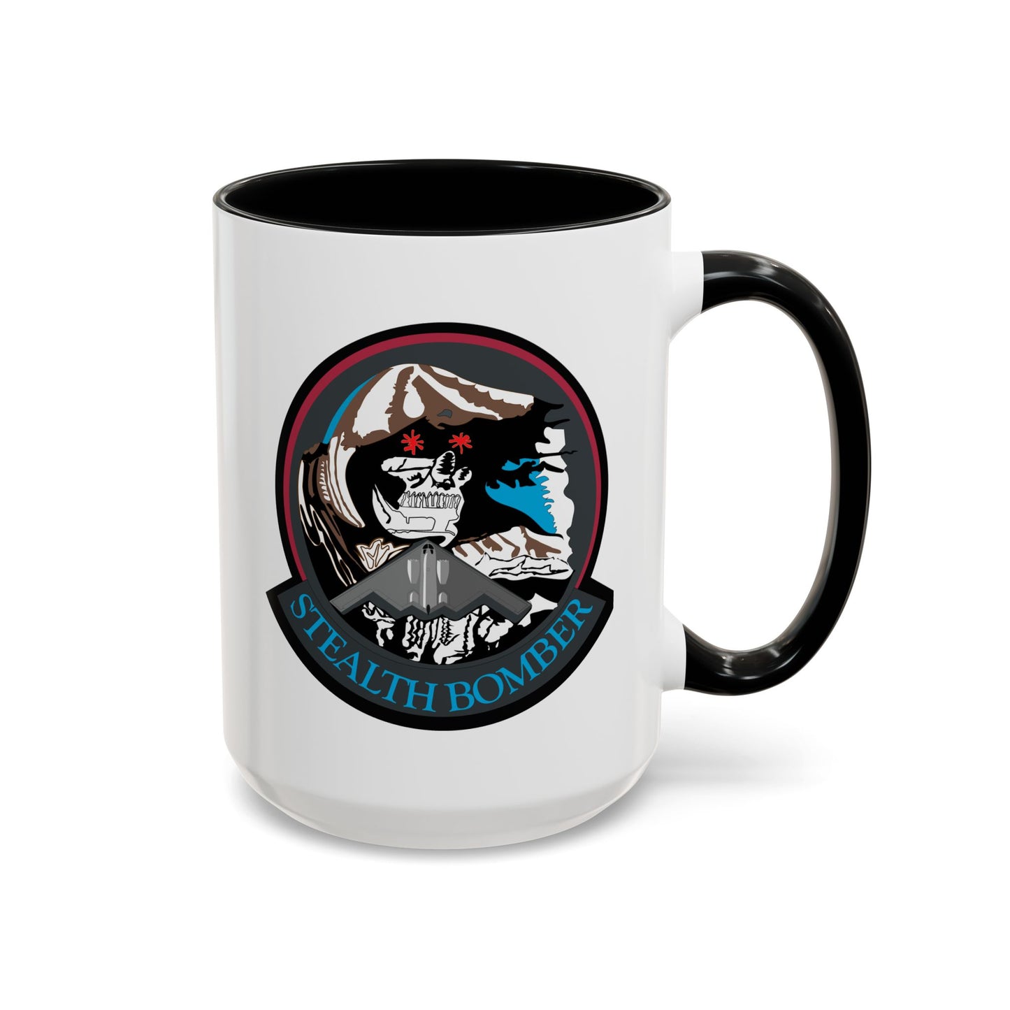 Accent Coffee Mug (11oz & 15oz) - USAF - B2 - Grim Reaper - Stealth Bomber wo txt X 300