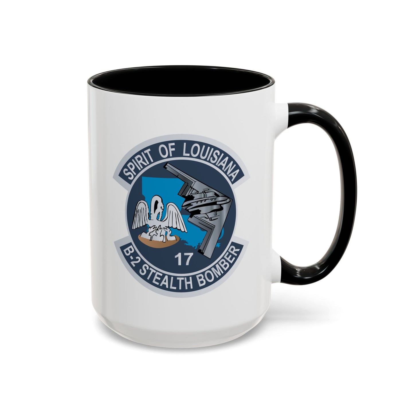 Accent Coffee Mug (11oz & 15oz) - USAF - B2 - Spirit of Louisiana - Stealth Bomber wo txt X 300