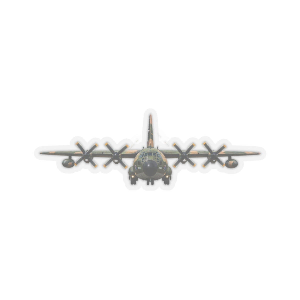 Kiss-Cut Stickers - C-130  Aircraft - Camo - FRONT