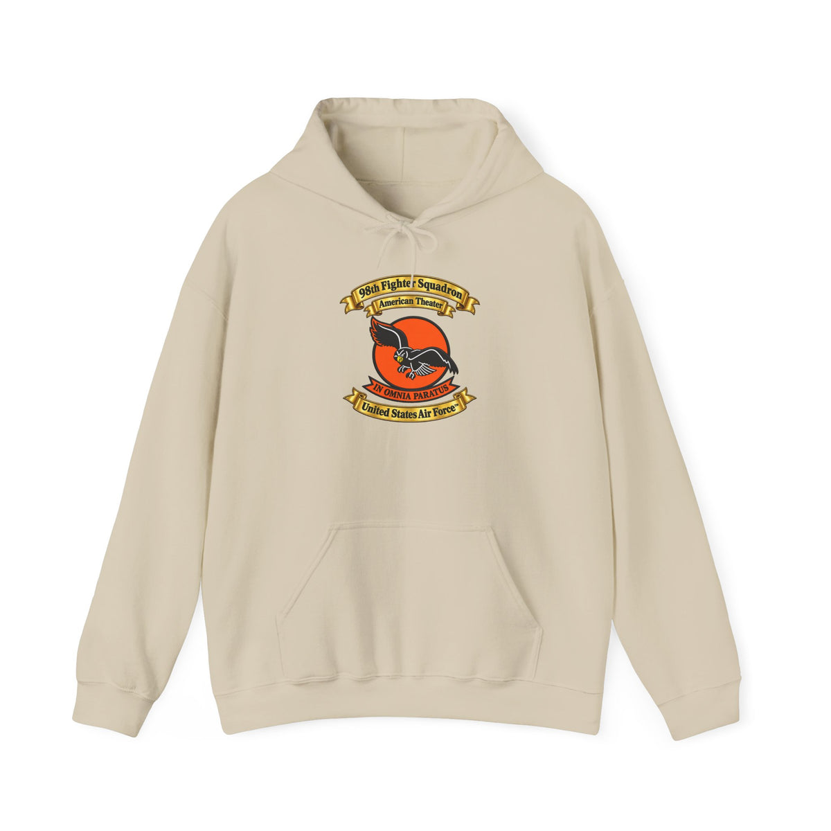 Unisex Heavy Blend Hooded Sweatshirt - 98th Fighter-Interceptor Squadron - SSI - American Theater - USAAF - 3D - Transparent